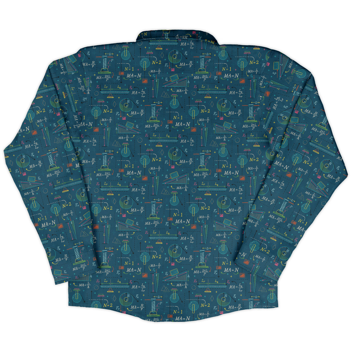 Simple Machines Dark Long Sleeve Button Up Shirt back