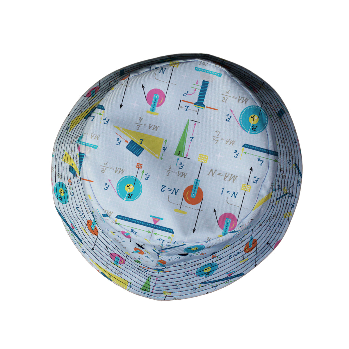 Simple Machines Light Bucket Hat Top View