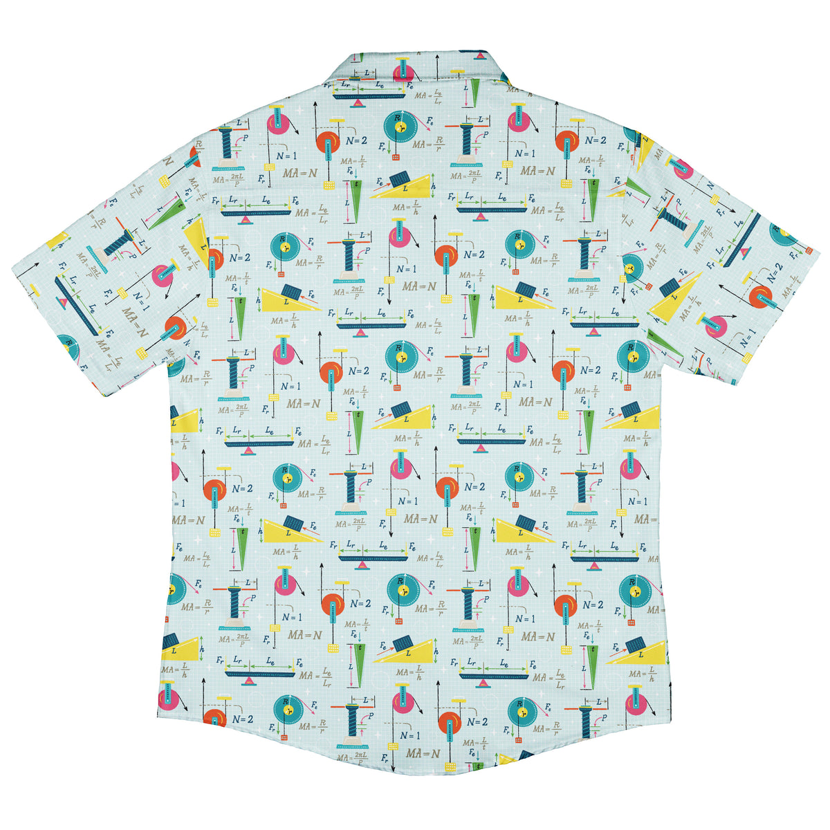 Simple Machines Light Button Up Shirt Back