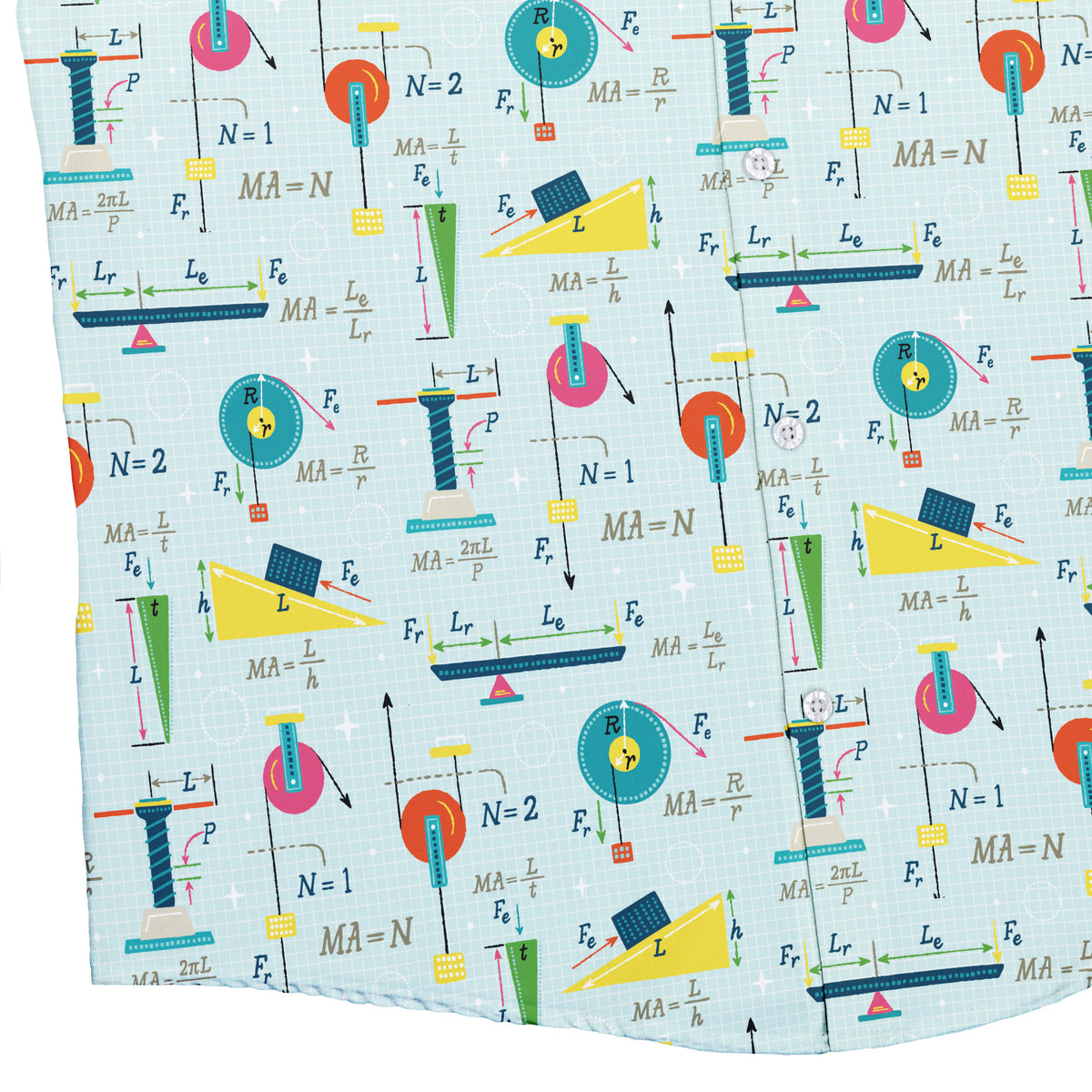 Simple Machines Light Button Up Shirt Bottom Corner