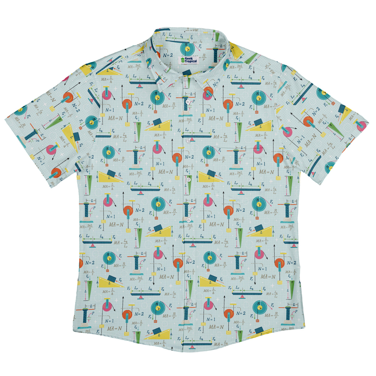 Simple Machines Light Button Up Shirt Flat Front