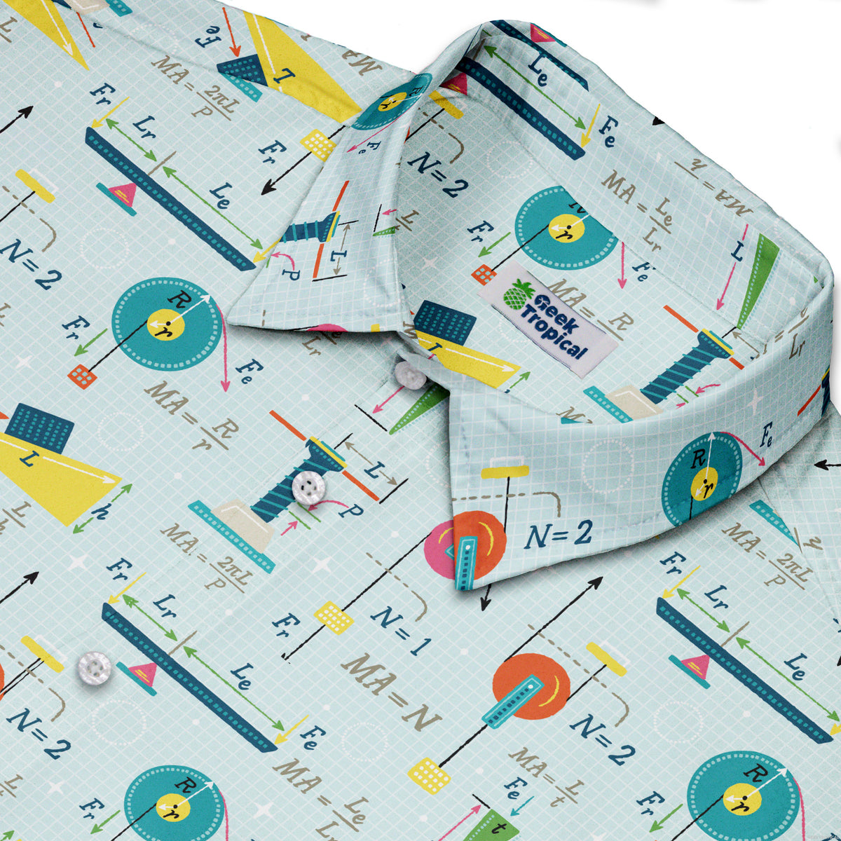 Simple Machines Light Button Up Shirt Neck