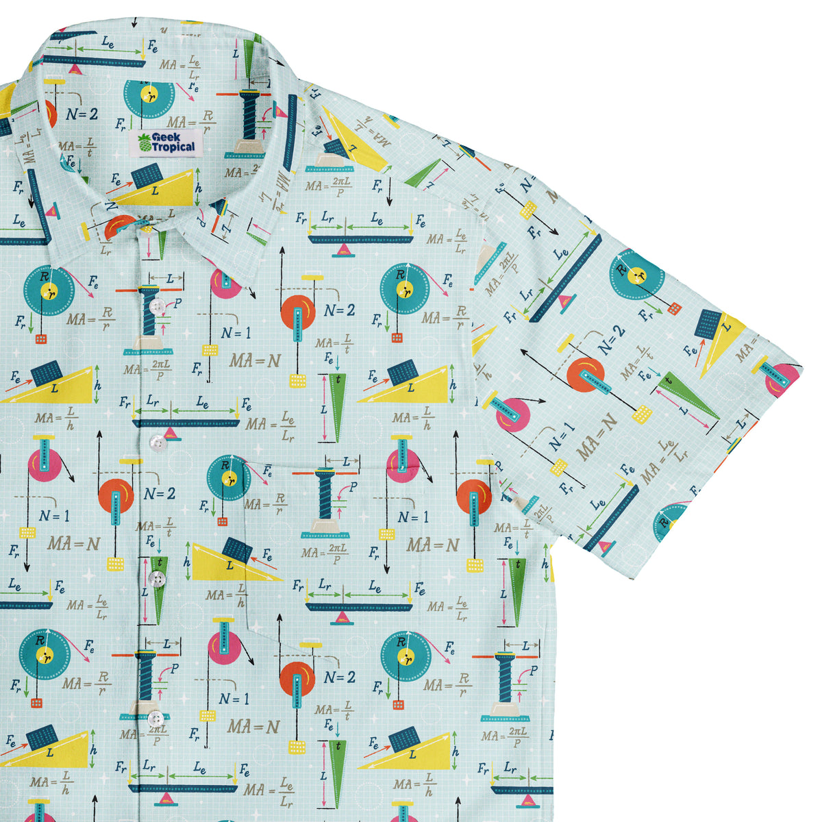 Simple Machines Light Button Up Shirt Top Corner