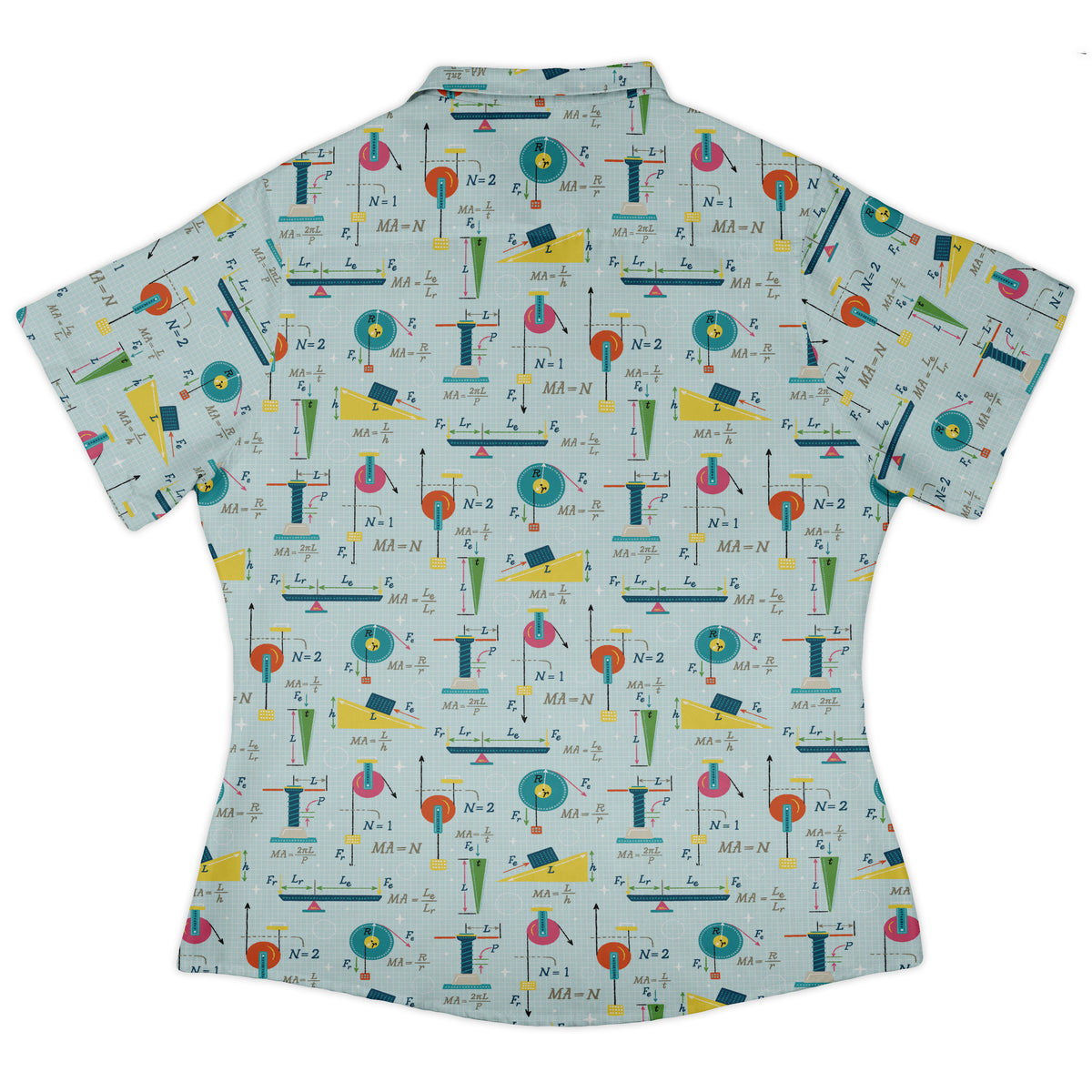 Simple Machines Light Curvy Button Up Shirt womens back
