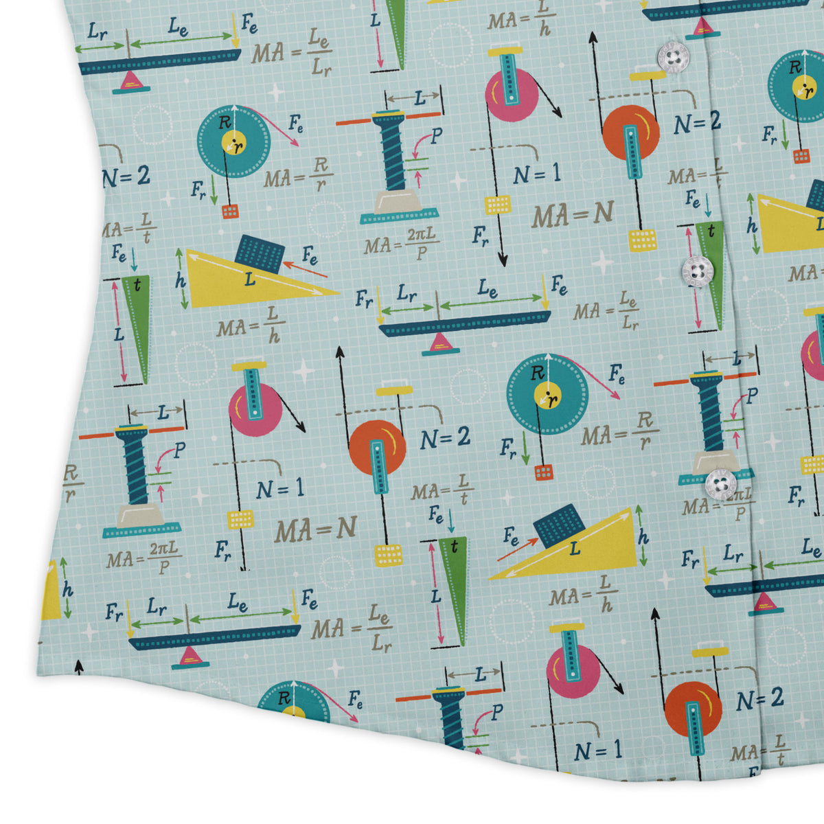 Simple Machines Light Curvy Button Up Shirt womens corner