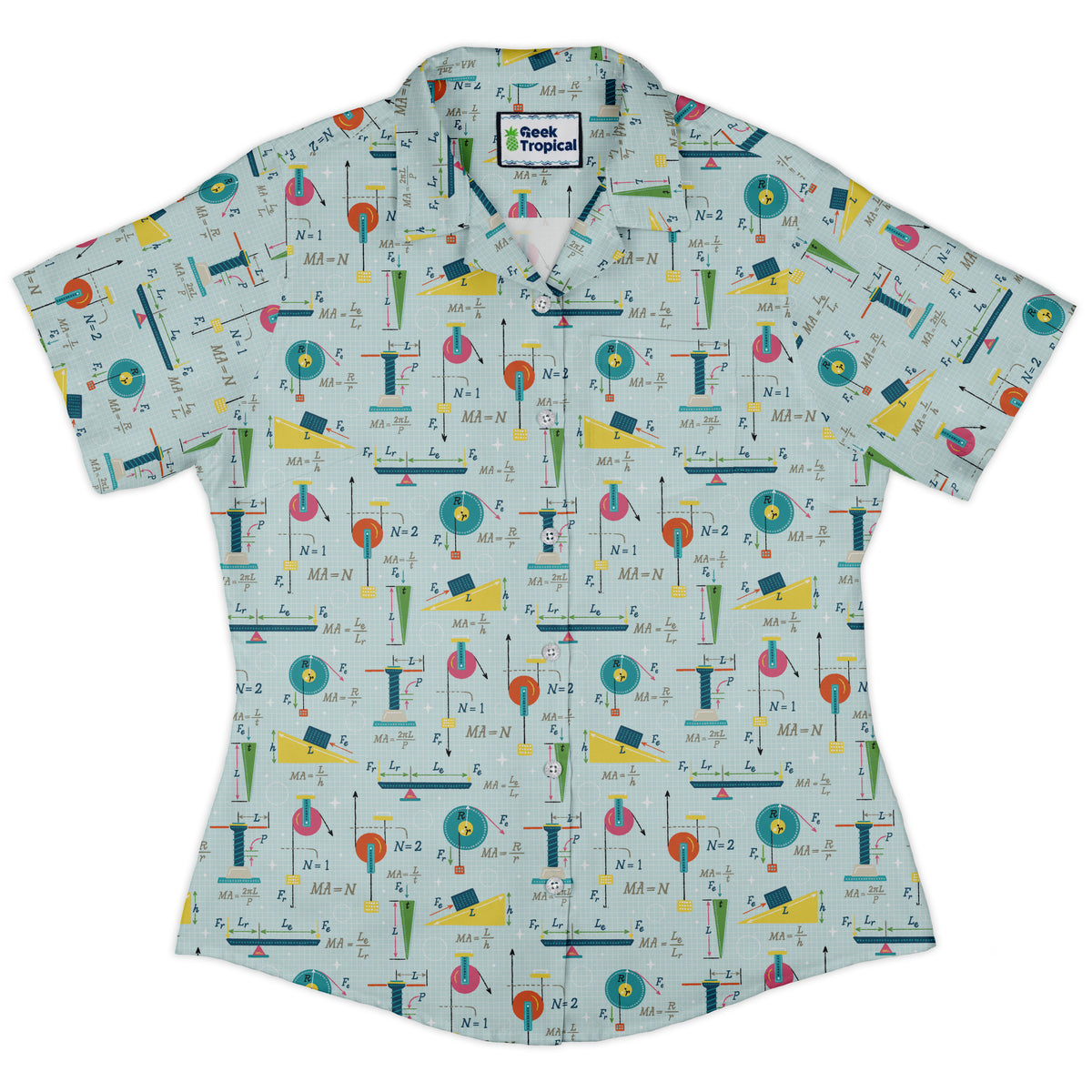 Simple Machines Light Curvy Button Up Shirt womens front