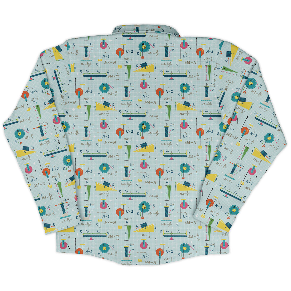 Simple Machines Light Long Sleeve Button Up Shirt back