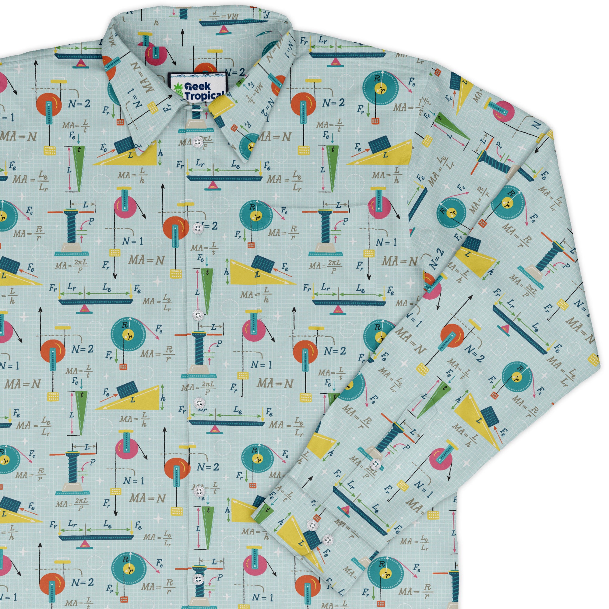 Simple Machines Light Long Sleeve Button Up Shirt cover