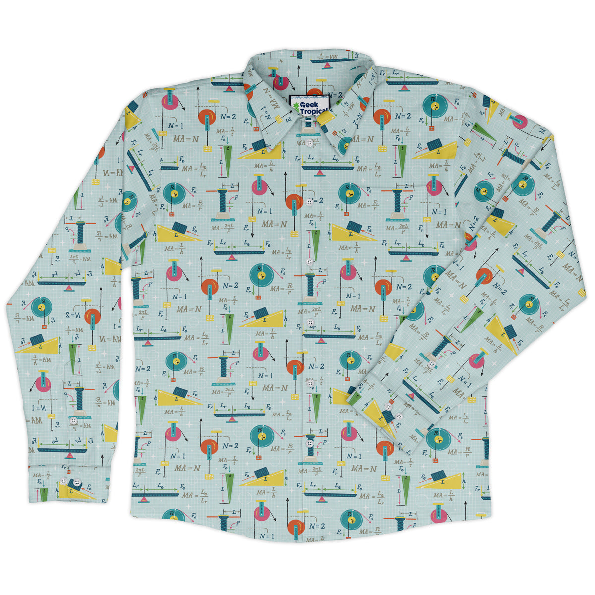 Simple Machines Light Long Sleeve Button Up Shirt front
