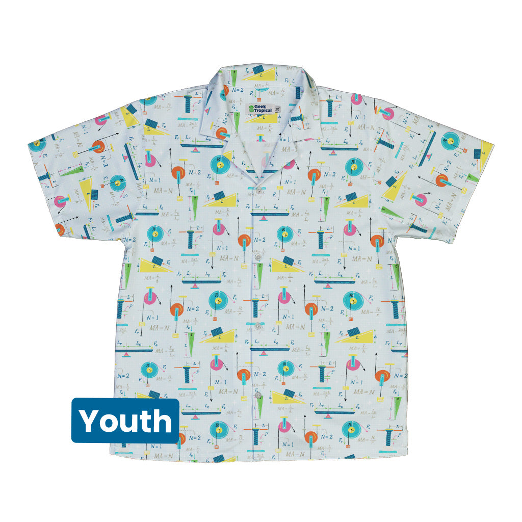 Simple Machines Light Youth Hawaiian Shirt Front