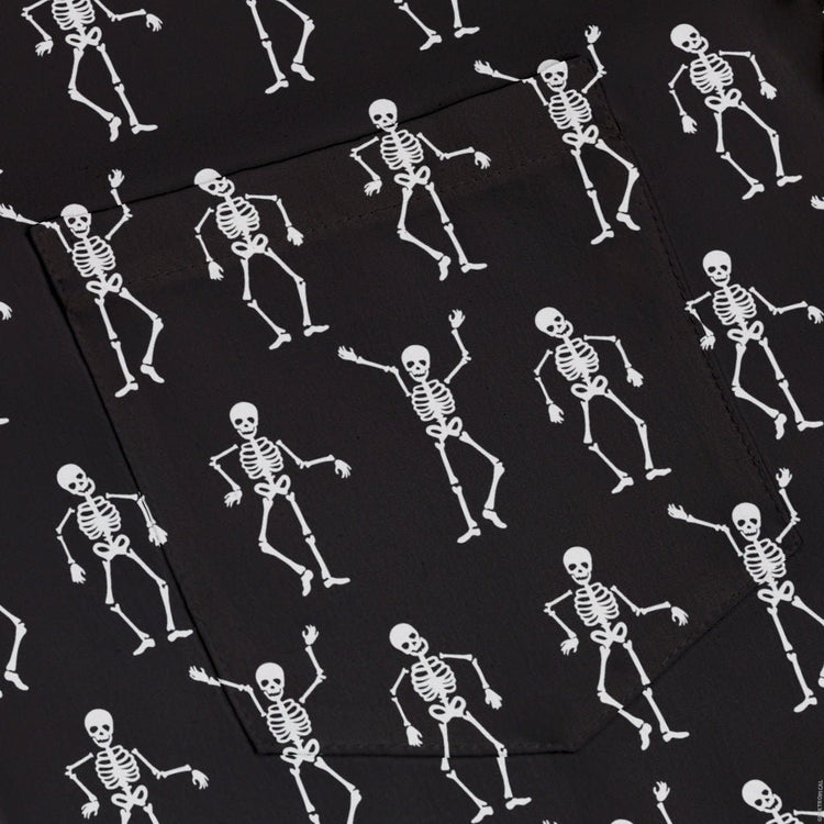 Skeleton Hanging Button Up Shirt Geek Nerd adult sizing halloween q4