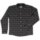 Skeleton Hanging Long Sleeve Button Up Shirt Geek Nerd adult sizing Design by Heather Davenport FLOW DESC WRITING