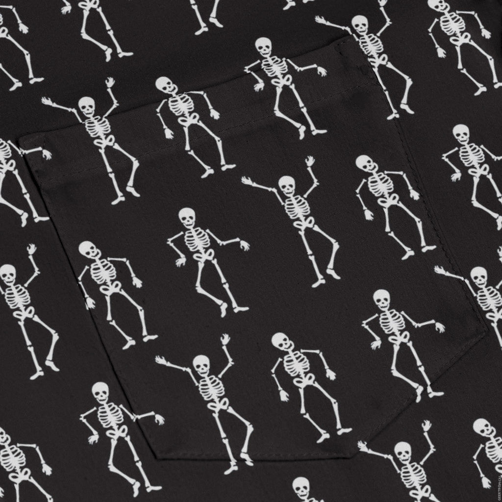 Skeleton Hanging Long Sleeve Button Up Shirt
