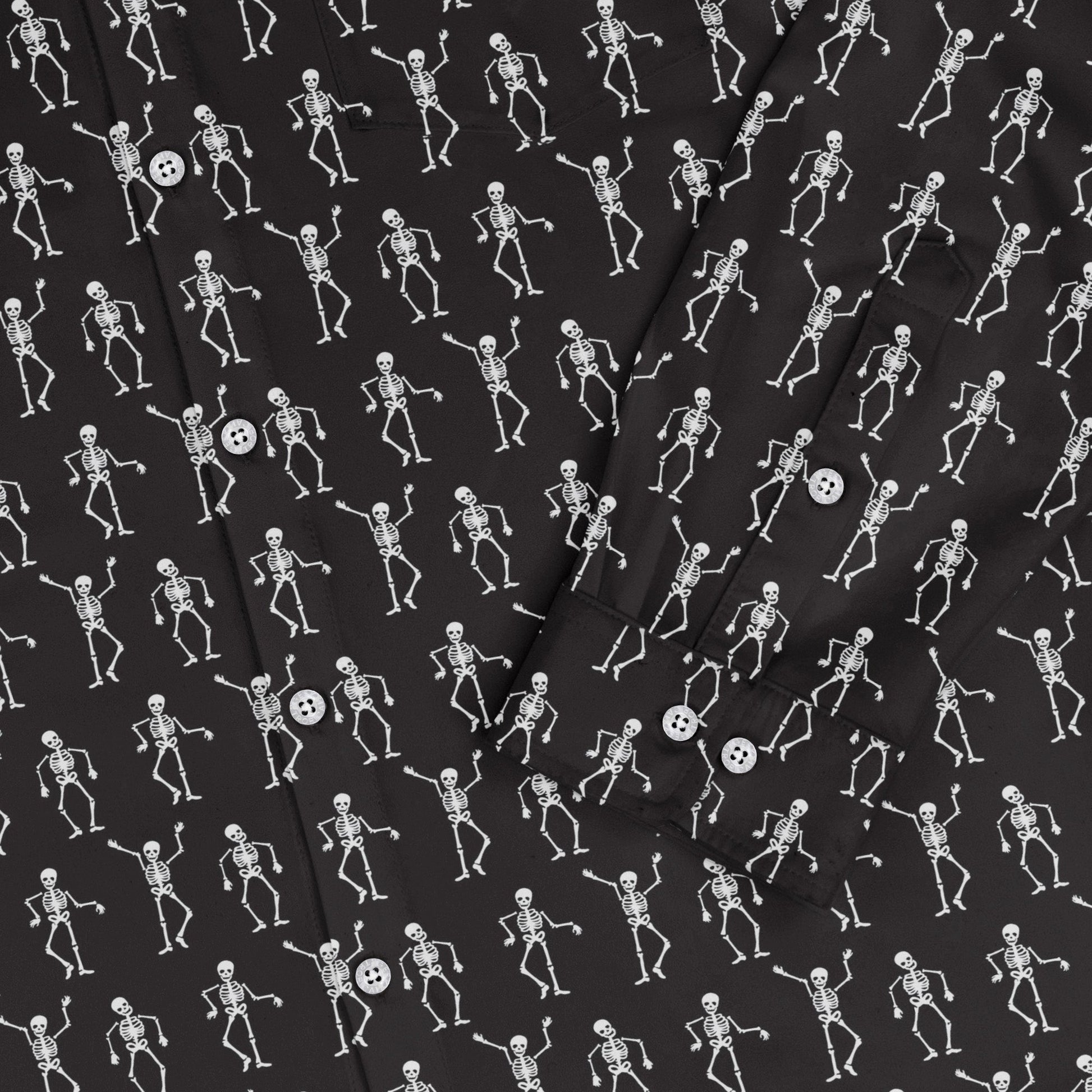 Skeleton Hanging Long Sleeve Button Up Shirt