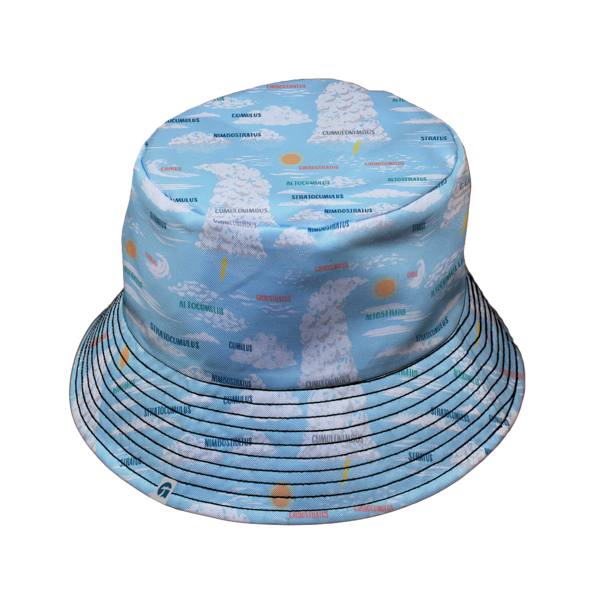 Sky Field Guide Bucket Hat Black Stitching