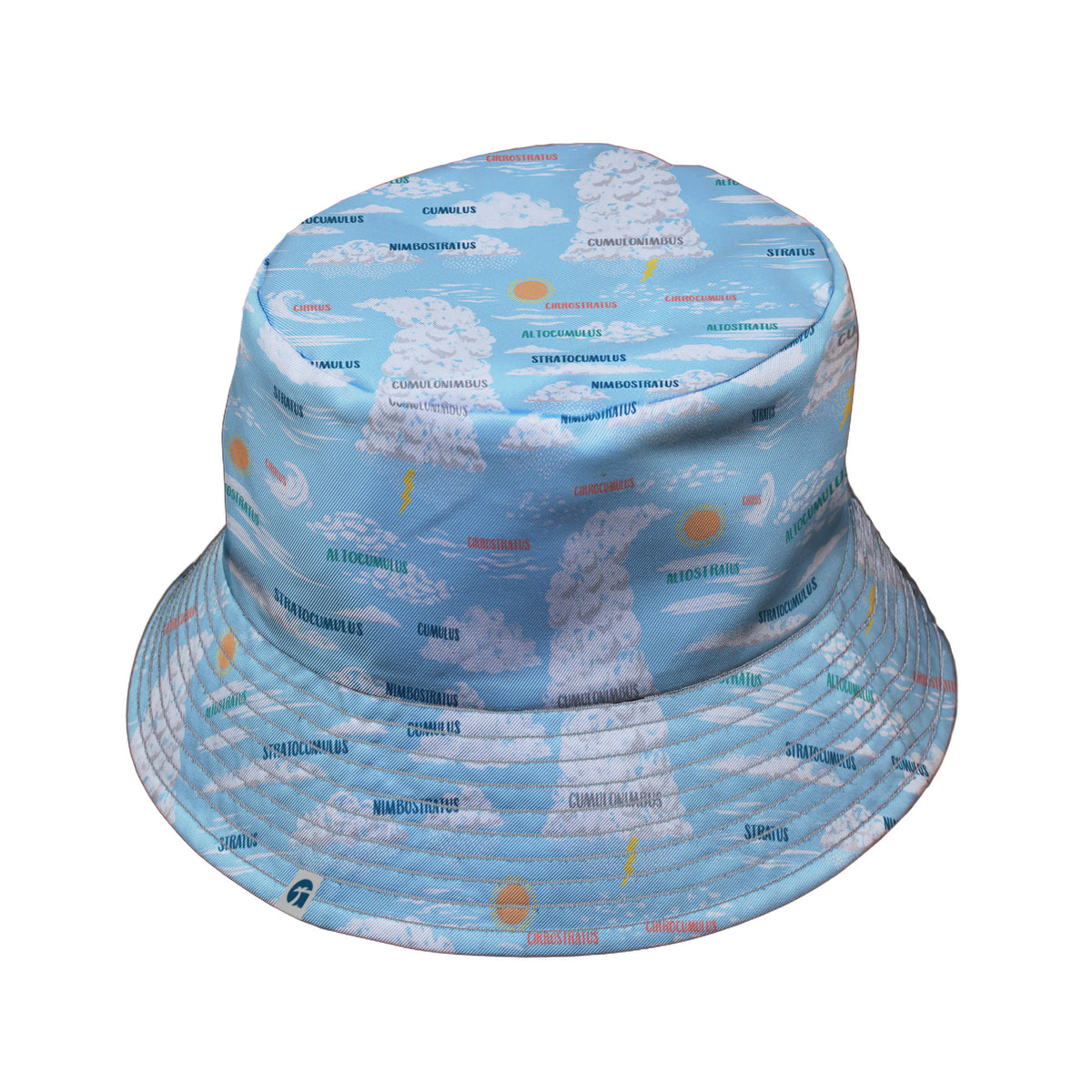 Sky Field Guide Bucket Hat Gray Stitching