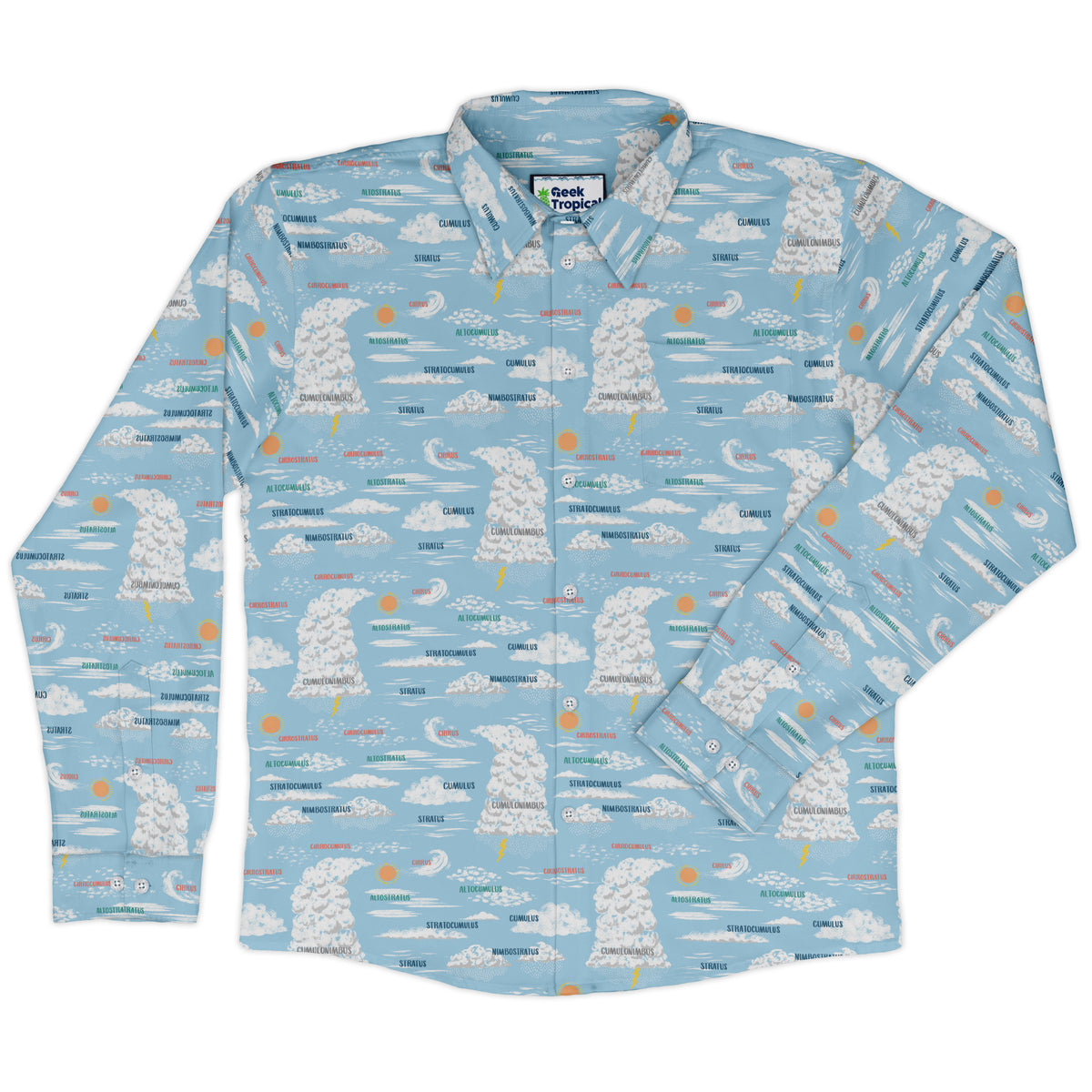 Sky Field Guide Long Sleeve Button Up Shirt front