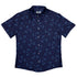 Sleepy Celestial Cats Blue Button Up Shirt Flat Front