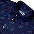 Sleepy Celestial Cats Blue Button Up Shirt Neck