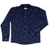Sleepy Celestial Cats Blue Long Sleeve Button Up Shirt front