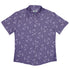 Sleepy Celestial Cats Lilac Button Up Shirt Flat Front