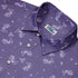 Sleepy Celestial Cats Lilac Button Up Shirt Neck