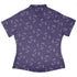 Sleepy Celestial Cats Lilac Curvy Button Up Shirt womens back