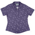 Sleepy Celestial Cats Lilac Curvy Button Up Shirt womens front