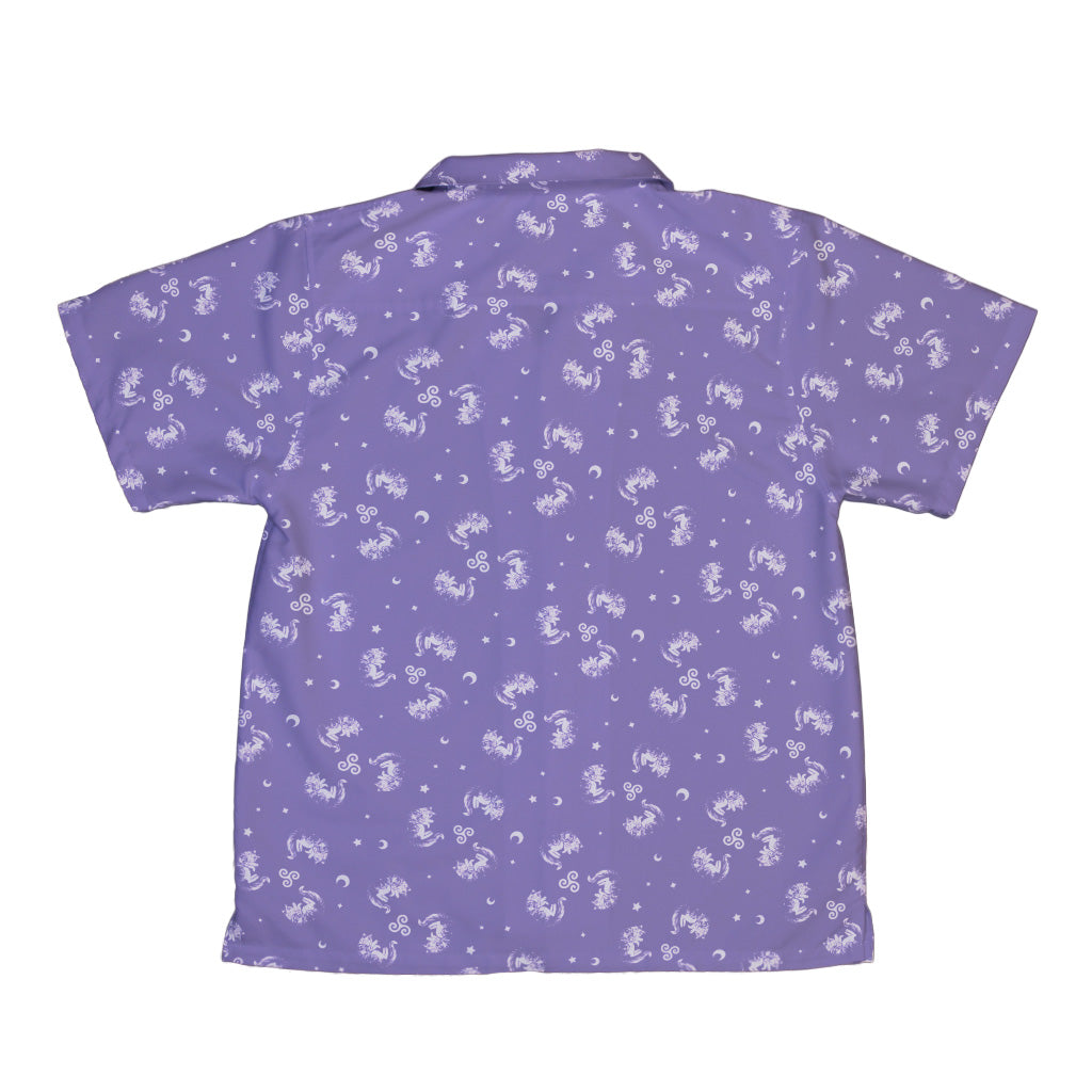 Sleepy Celestial Cats Lilac Youth Hawaiian Shirt Back