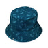 Sleepy Celestial Cats Teal Bucket Hat Black Stitching