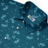Sleepy Celestial Cats Teal Button Up Shirt Neck