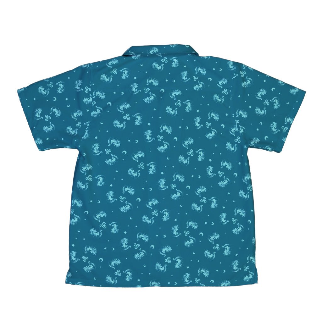 Sleepy Celestial Cats Teal Youth Hawaiian Shirt 2