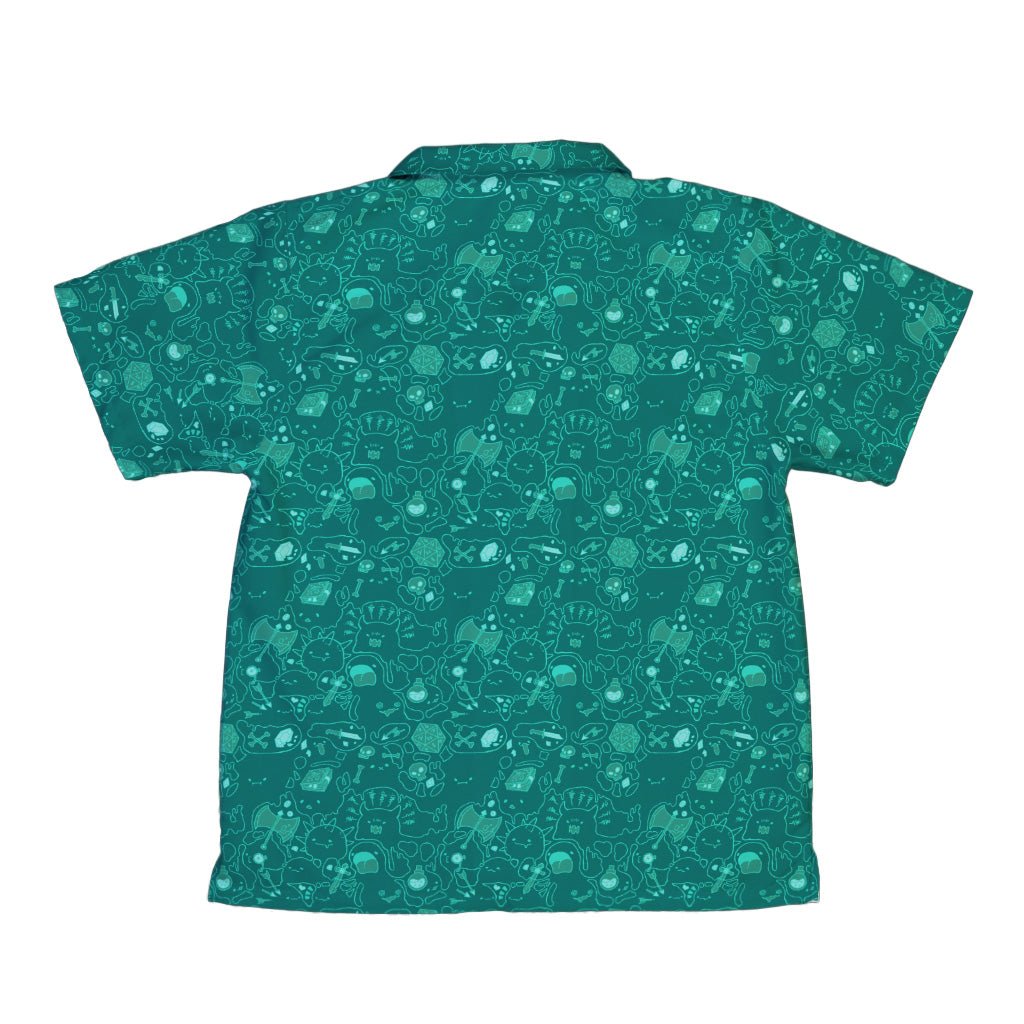 Slim Cube Toxic Green Youth Hawaiian Shirt - Design by Ardi Tong - dnd & rpg print - Q3