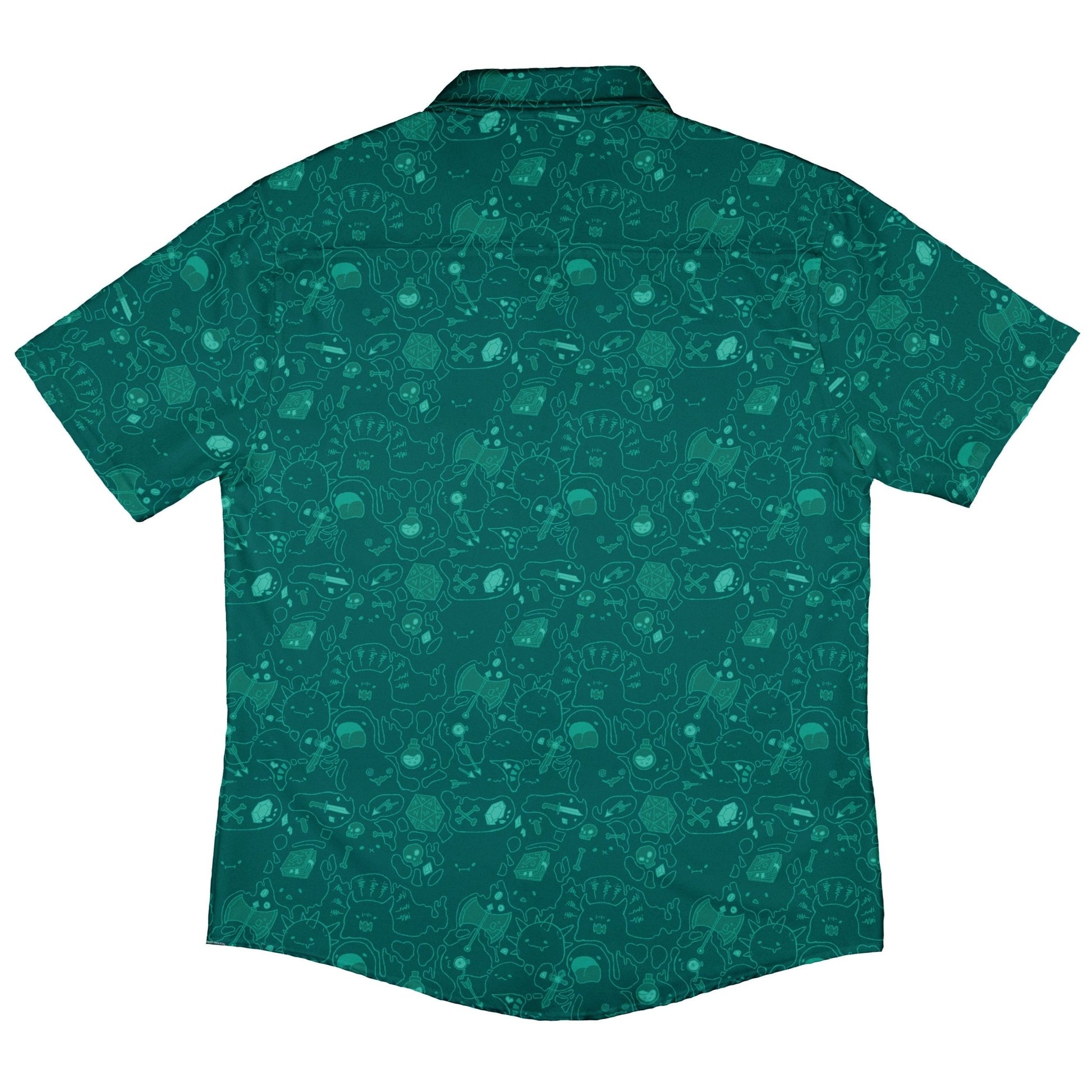 Slim Cube Toxic Green Button Up Shirt - adult sizing - Design by Ardi Tong - dnd & rpg print