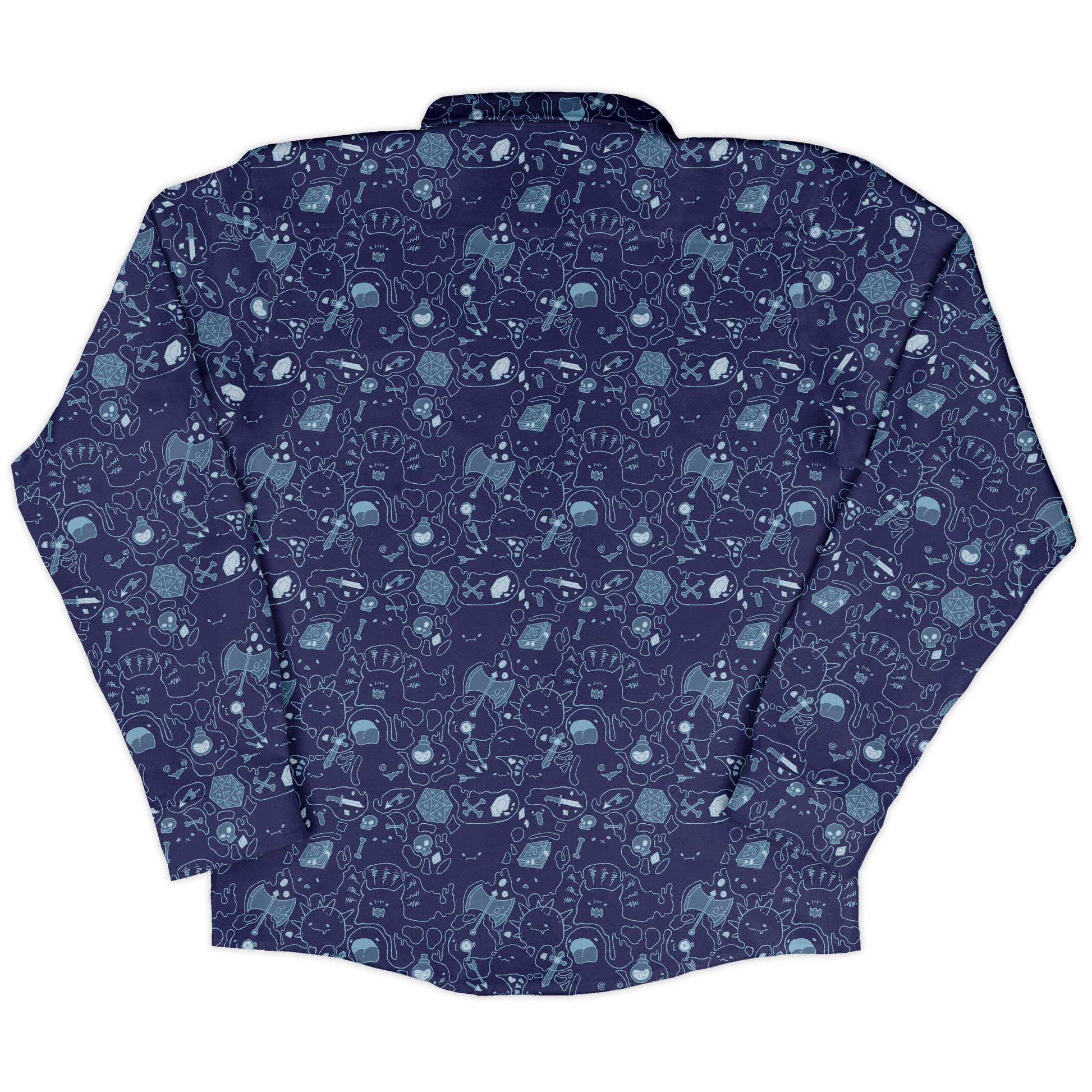 Slime Cube Bioluminescence Long Sleeve Button Up Shirt