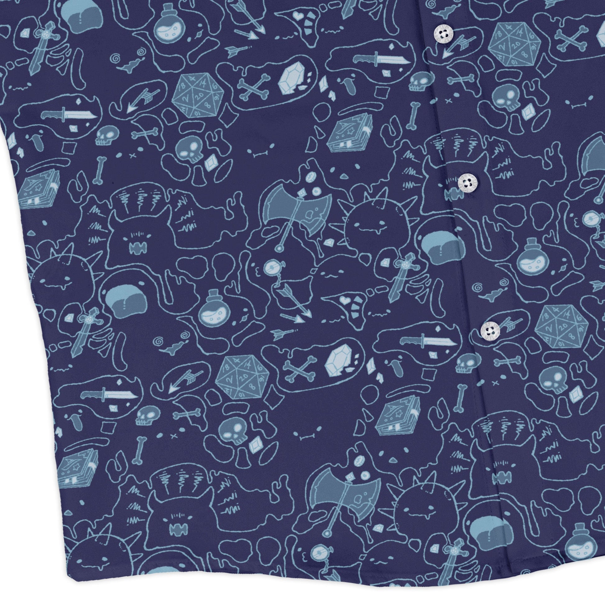 Slime Cube Bioluminescence Long Sleeve Button Up Shirt