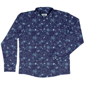 Slime Cube Bioluminescence Long Sleeve Button Up Shirt Geek Nerd adult sizing Design by Ardi Tong dnd & rpg print