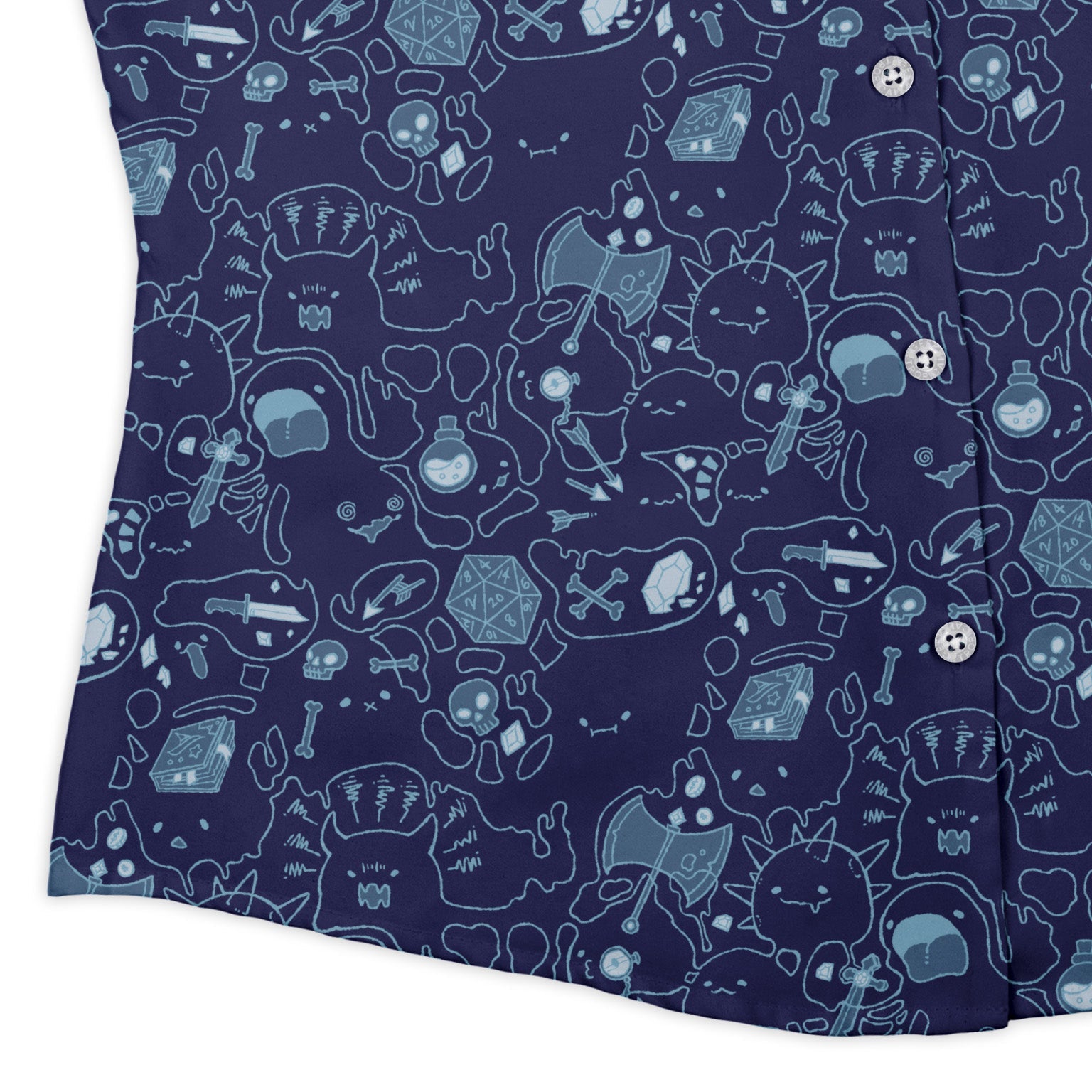 Slime Cube Bioluminescence Curvy Button Up Shirt Geek Nerd Design by Ardi Tong dnd & rpg print Q3