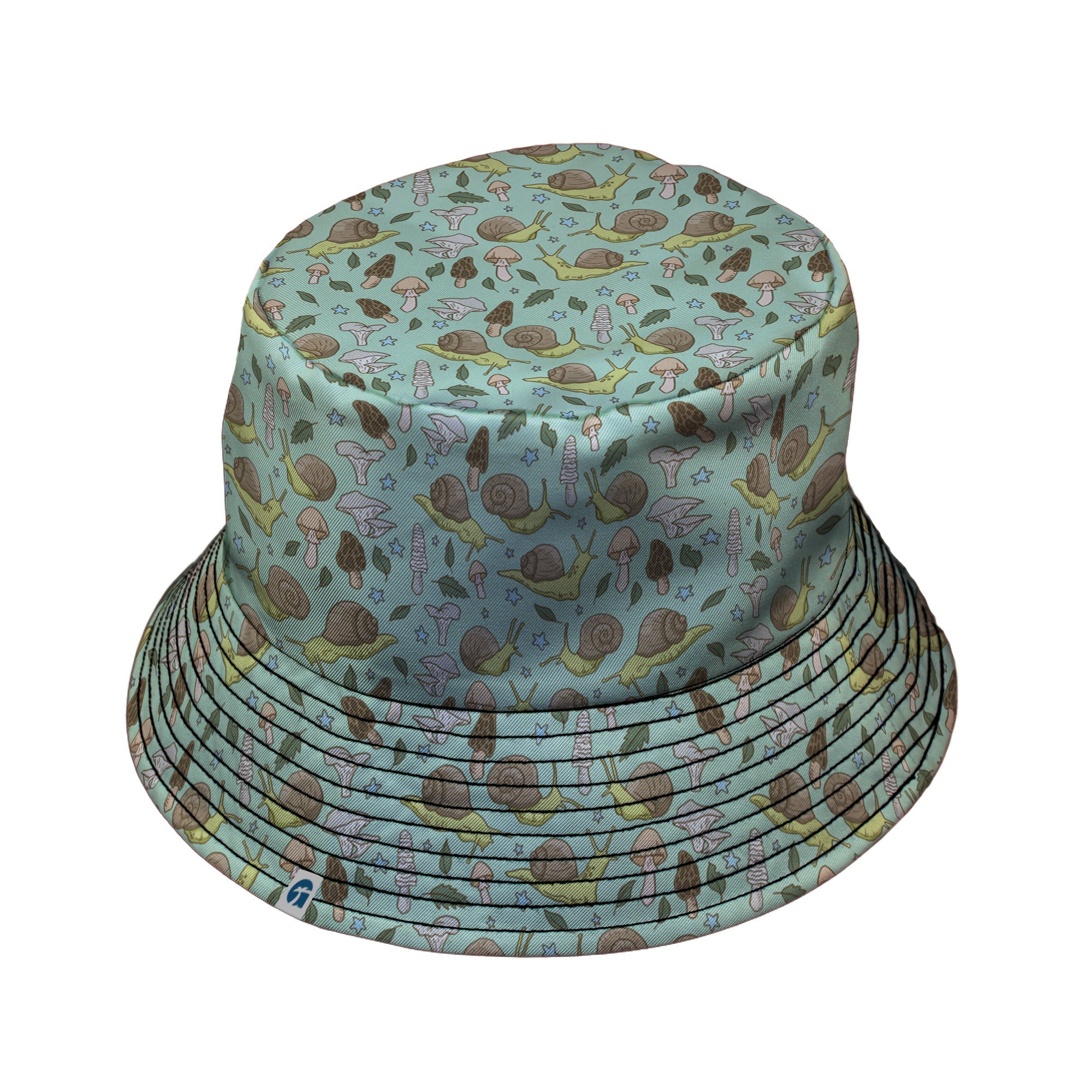Slow Spore Trail Bucket Hat Geek Nerd animal patterns botany print Design by Julie Kitzes