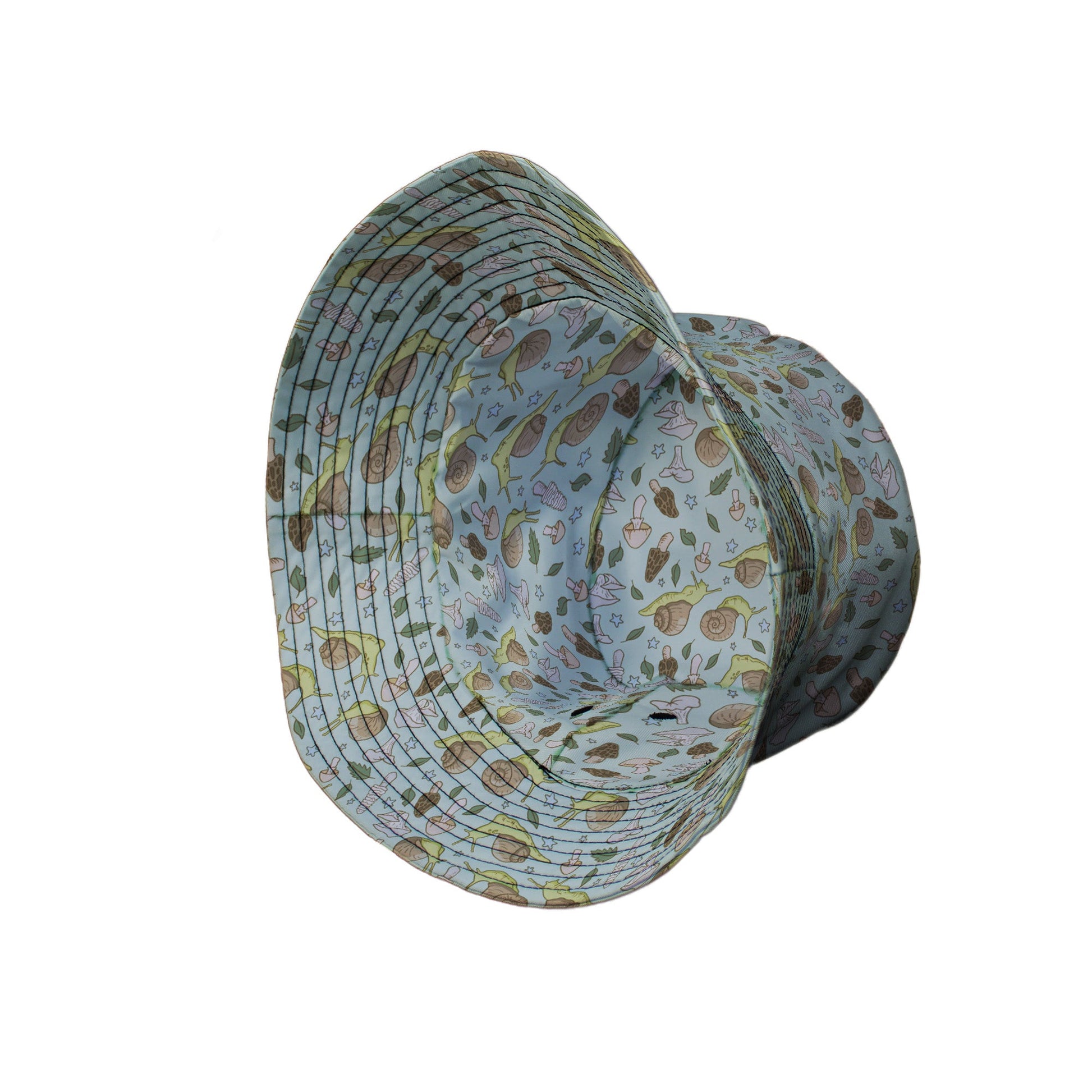 Slow Spore Trail Bucket Hat Geek Nerd animal patterns botany print Design by Julie Kitzes