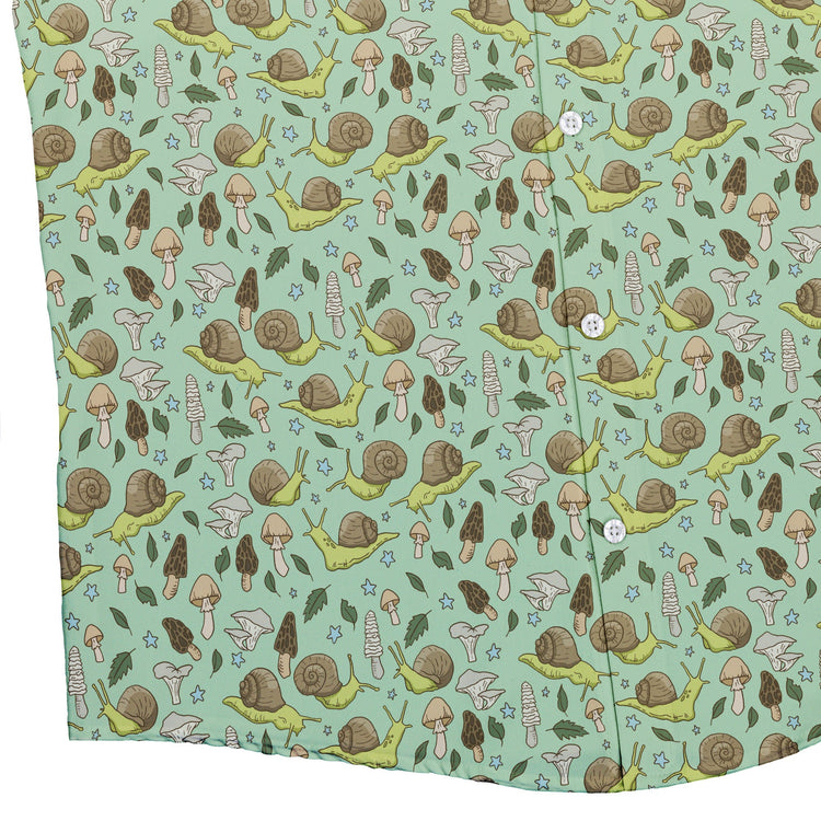 Slow Spore Trail Button Up Shirt Geek Nerd adult sizing animal patterns botany print
