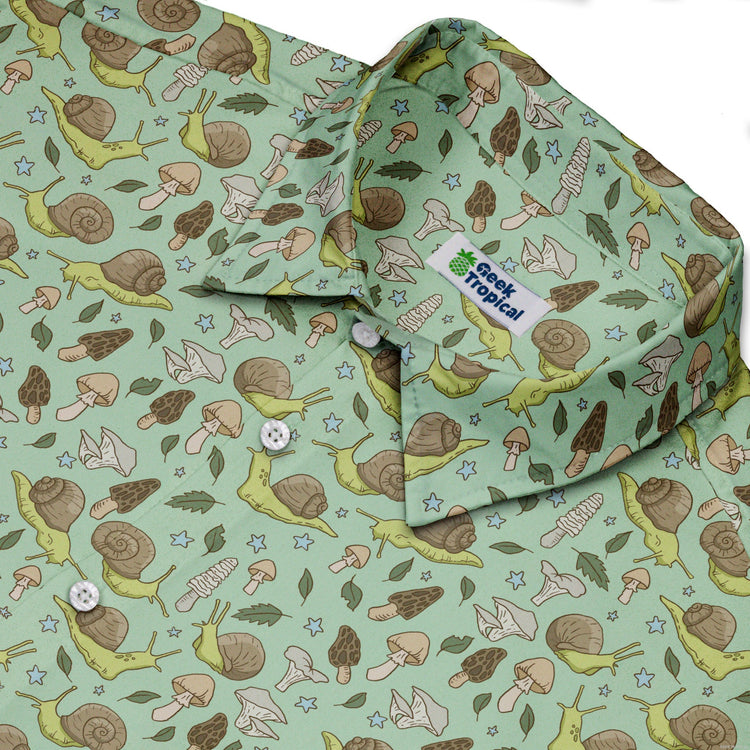 Slow Spore Trail Button Up Shirt Geek Nerd adult sizing animal patterns botany print