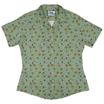 Slow Spore Trail Curvy Button Up Shirt Geek Nerd animal patterns botany print Design by Julie Kitzes