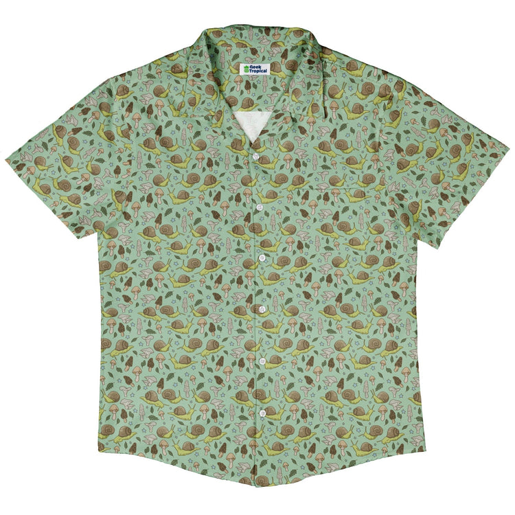 Slow Spore Trail Button Up Shirt Geek Nerd adult sizing animal patterns botany print