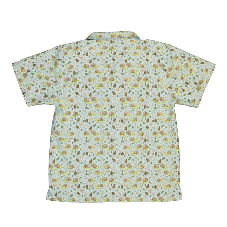 Slow Spore Trail Youth Hawaiian Shirt Geek Nerd animal patterns botany print Design by Julie Kitzes