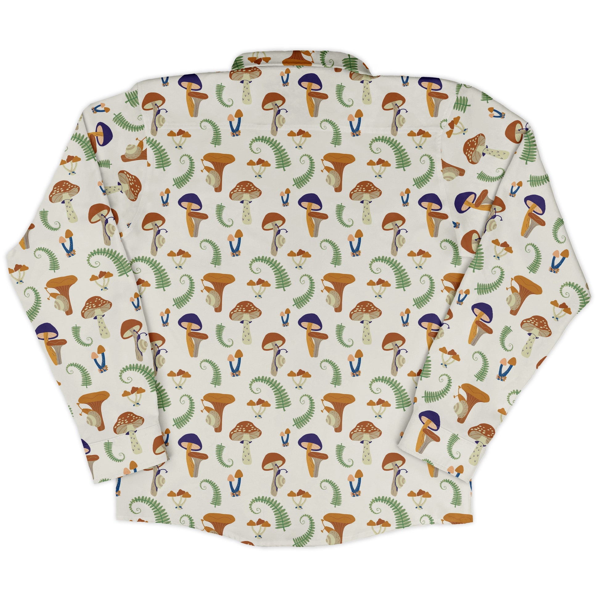 Snails and Mushrooms Botany Long Sleeve Button Up Shirt