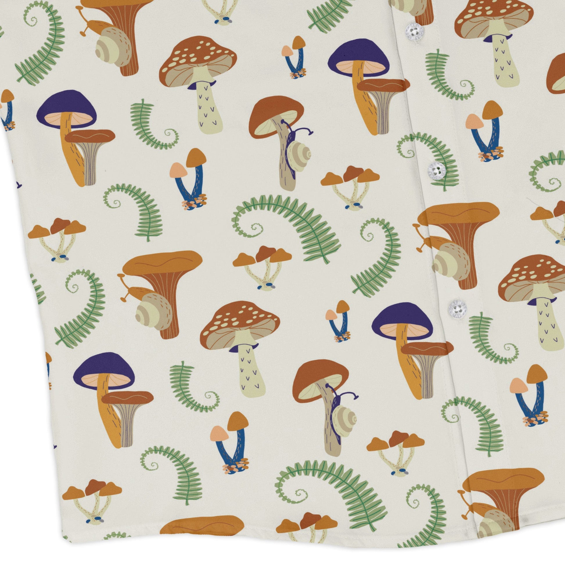 Snails and Mushrooms Botany Long Sleeve Button Up Shirt