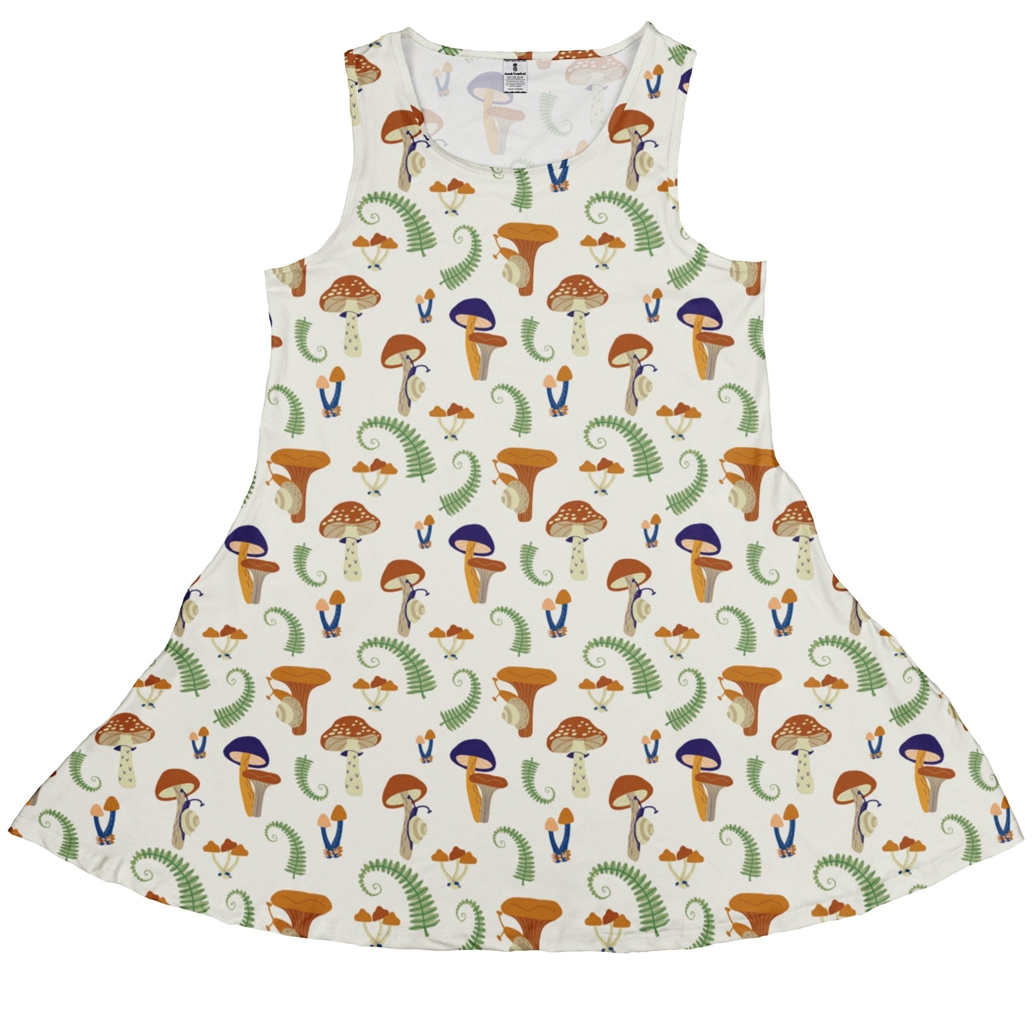 Snails And Mushrooms Botany Dress Geek Nerd Botany Print lx - C