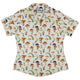 Snails and Mushrooms Botany Curvy Button Up Shirt Geek Nerd Botany Print women