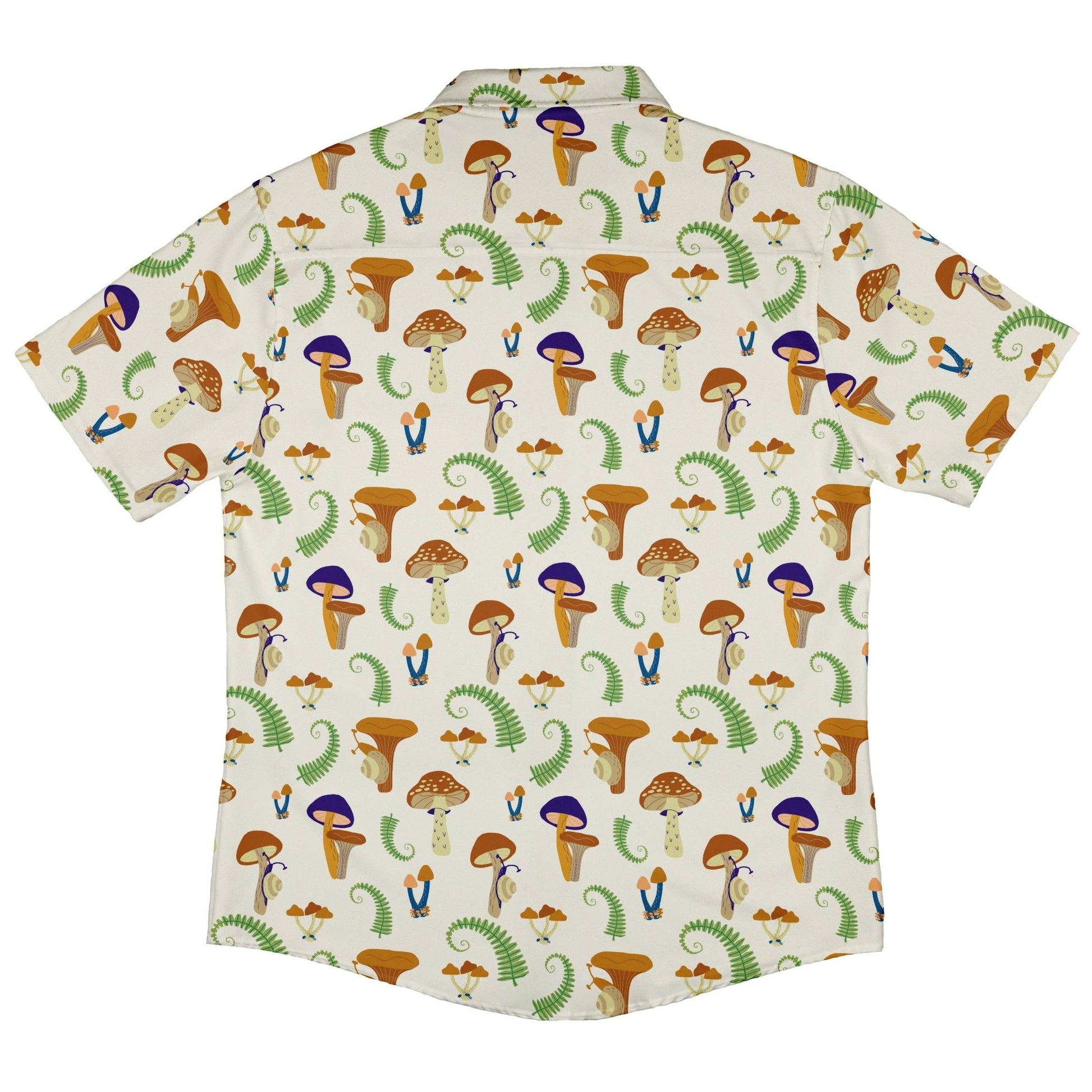 Snails and Mushrooms Botany Button Up Shirt - adult sizing - Botany Print -